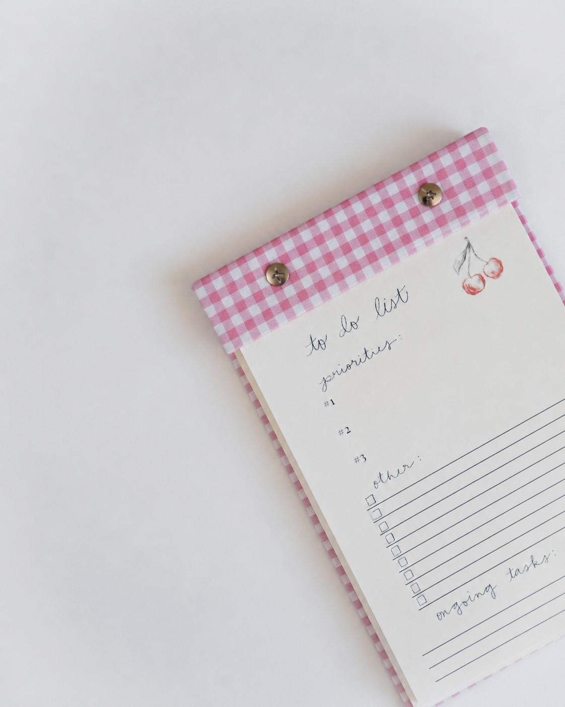 To-Do List Notepad in Berry Pink Gingham