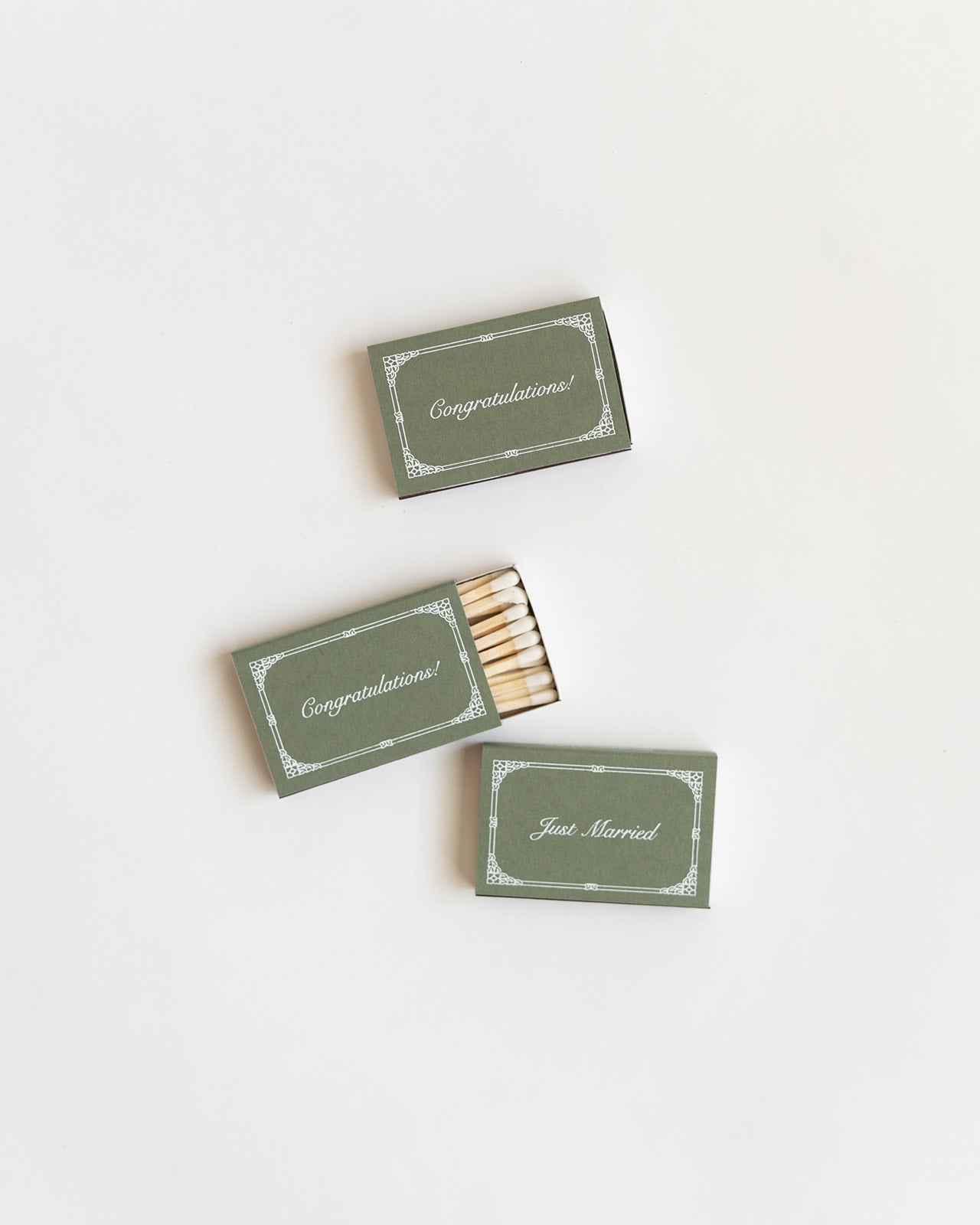 Just Married Matchbox (Sage)