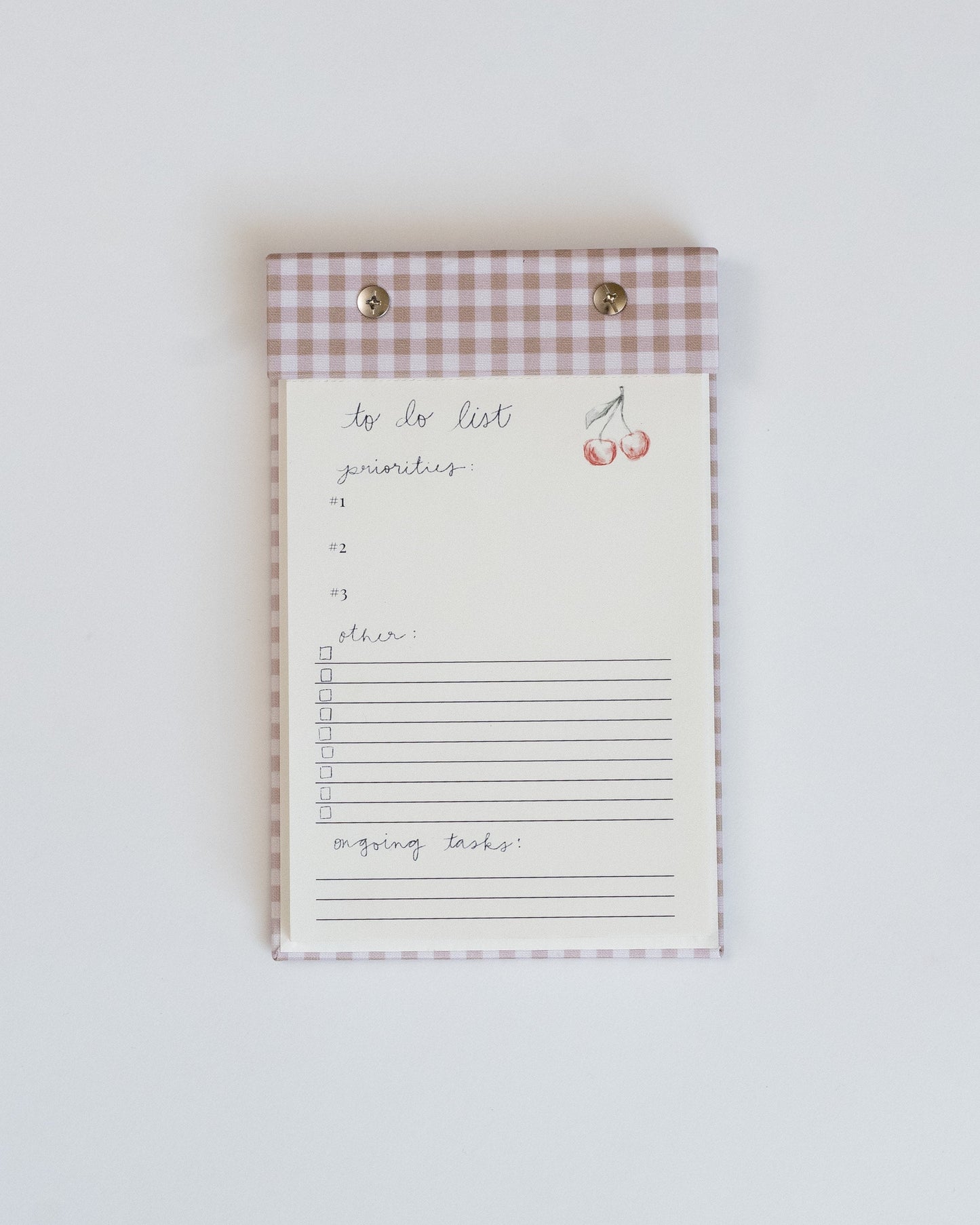 To-Do List Notepad in Oatmeal Gingham