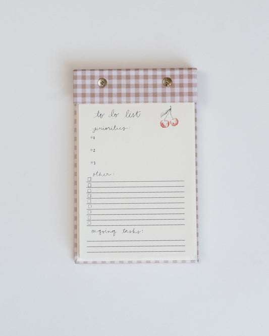 To-Do List Notepad in Oatmeal Gingham
