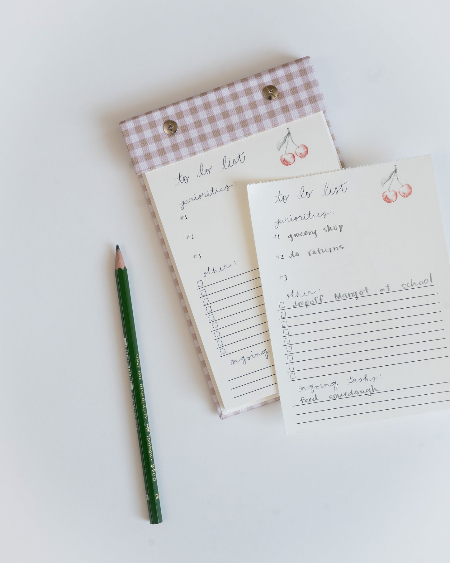 To-Do List Notepad in Oatmeal Gingham
