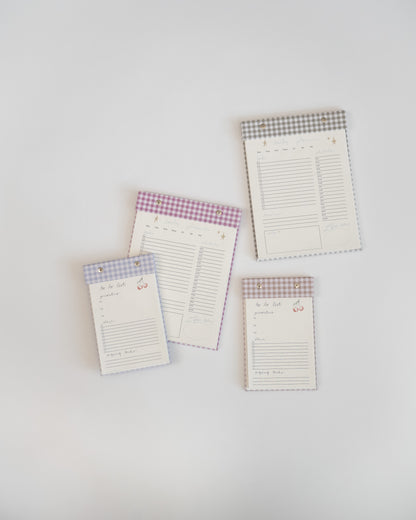 To-Do List Notepad in Oatmeal Gingham