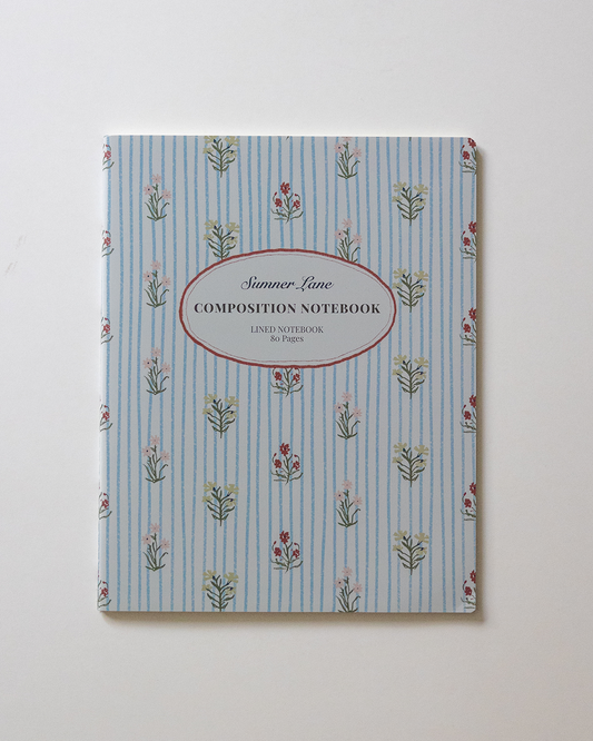 Floral Stripes Composition Notebook