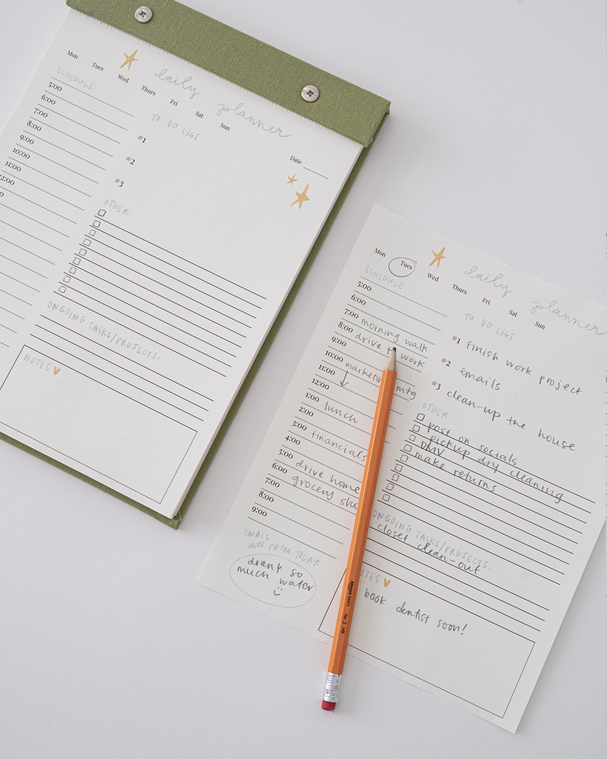 Daily Planner Notepad (Pistachio Green)