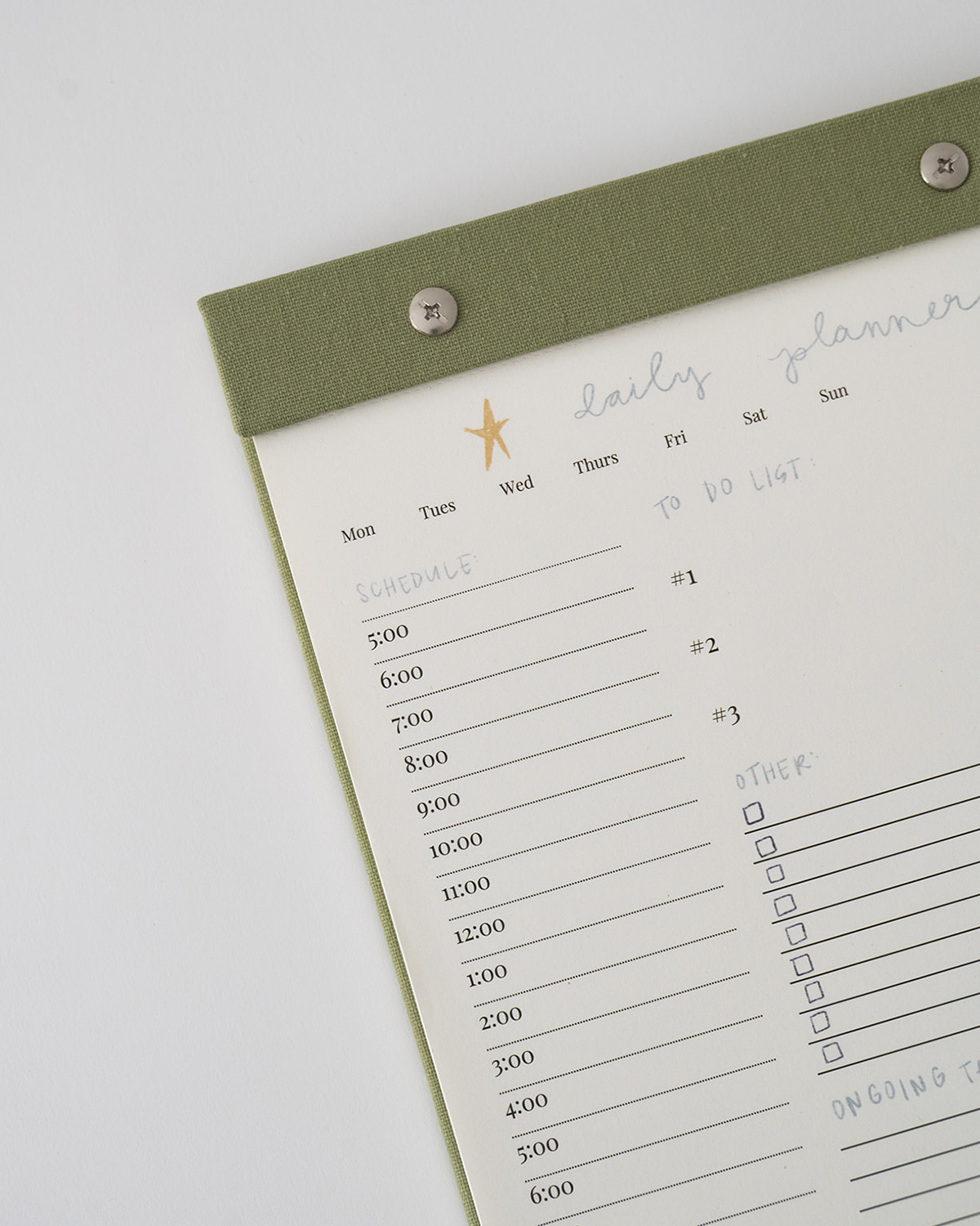 Daily Planner Notepad (Pistachio Green)