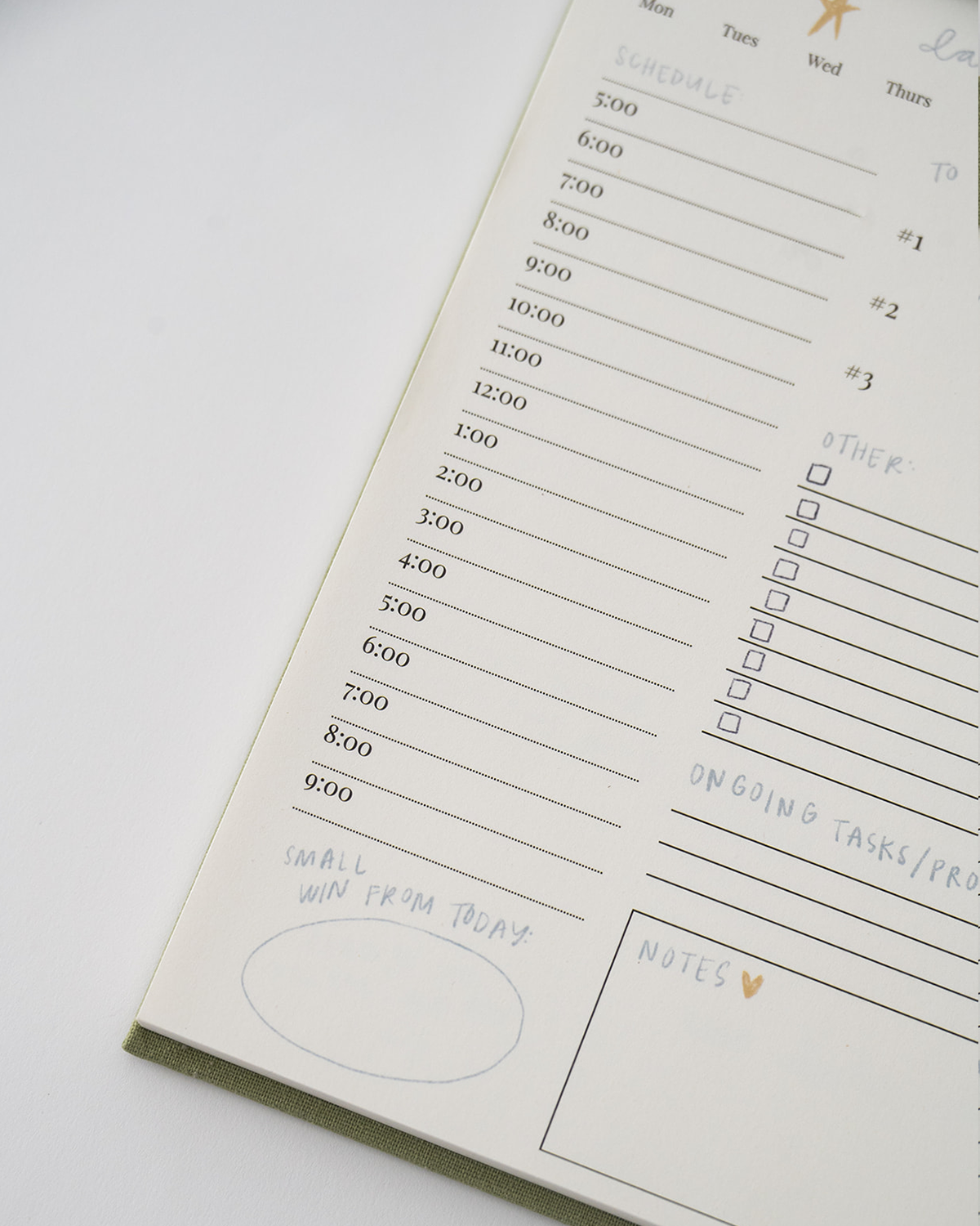 Daily Planner Notepad (Pistachio Green)