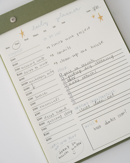 Daily Planner Notepad (Pistachio Green)