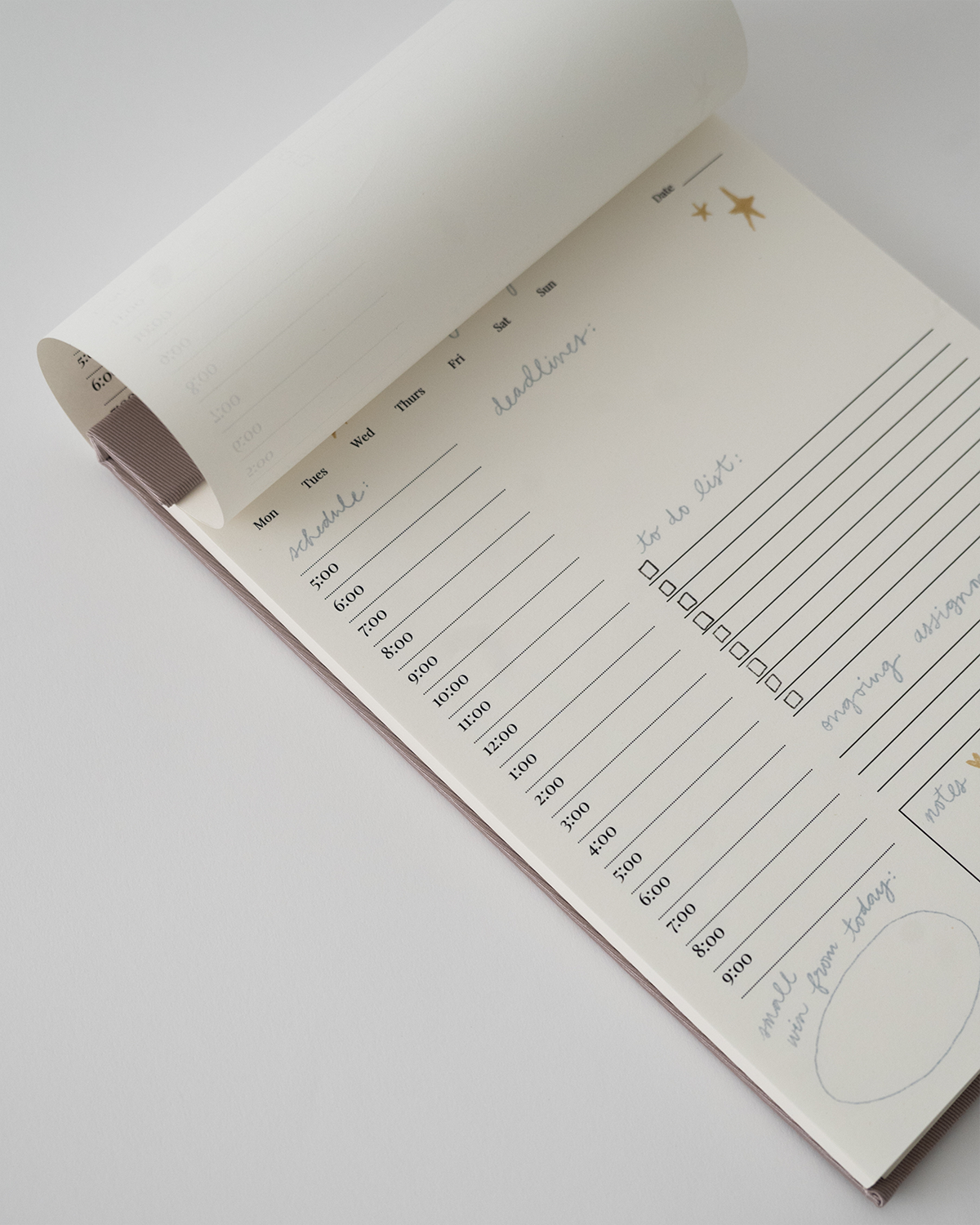 College Daily Planner Notepad