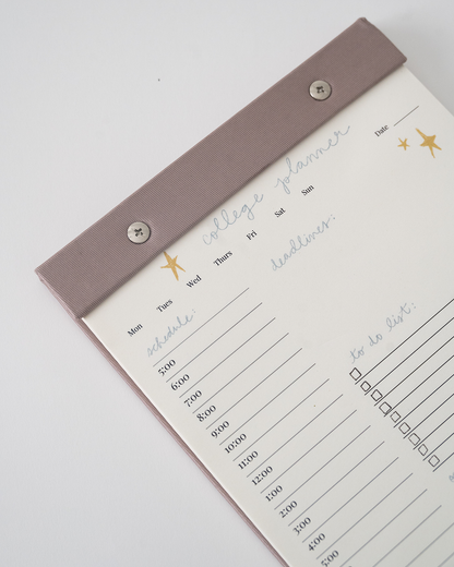 College Daily Planner Notepad