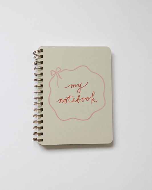 Pink Bow Spiral Notebook