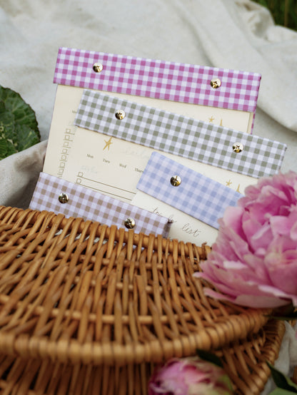 Daily Planner Notepad in Berry Pink Gingham